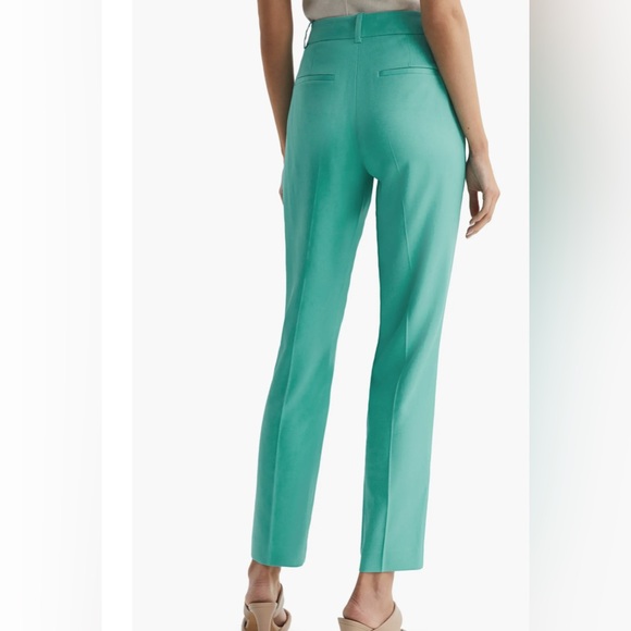 REISS Ember Slim Leg High Rise Smart Formal Pants in Teal, US size 2 US - Picture 2 of 3
